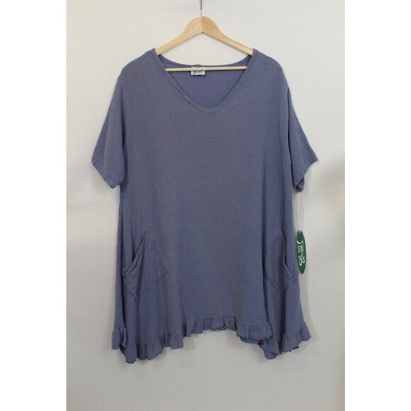 OH MY GAUZE Sz 1 S/M Nancy Tunic Blouse Top Sea Blue NWT - Picture 2 of 8